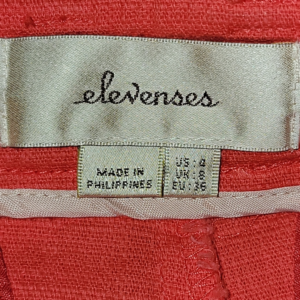 Elevense by Anthropologie mid rise orange shorts size 4 - Picture 5 of 9